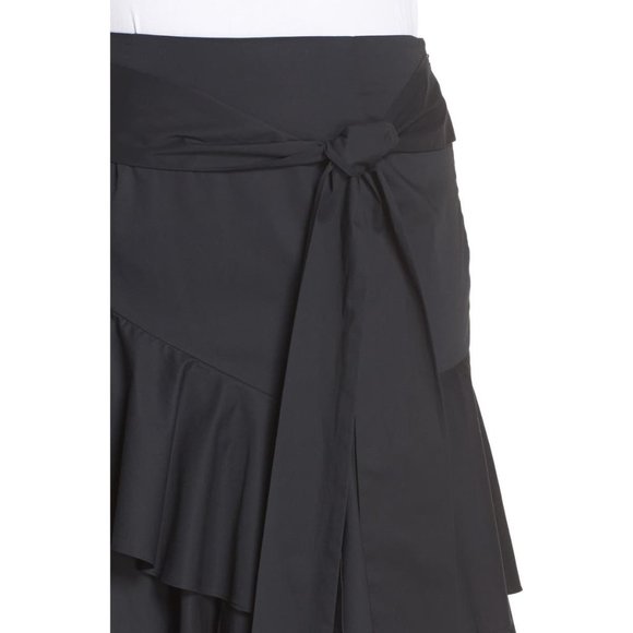 NWT Womens Plus Size 14W Vince Camuto Black Tiered Ruffle Belted Unlined Skirt - Picture 4 of 5